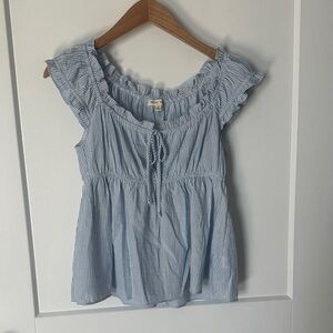 Moa Moa Light Blue Striped Blouse